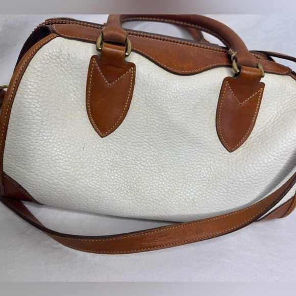 Dooney & Bourke RARE 1990's Vintage Doctor Bag Taupe/Brown Pebbled Leather - Picture 6 of 11